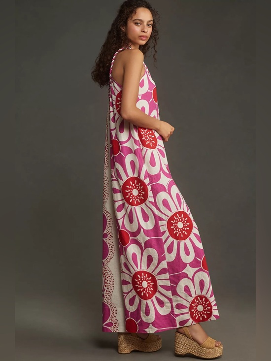 FARM Rio Pants - Farm Rio Anthropologie Medium Maia Linen Jumpsuit NWT Resort Wear Vacation